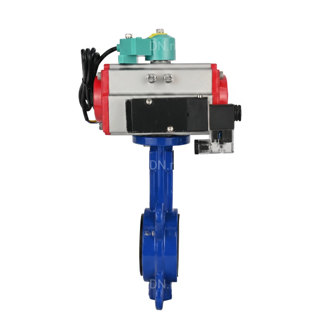 Затвор дисковый поворотный WBV1132N-2W-Fb-H Ду50 Ру16 корпус - чугун GG25, диск - нержавеющая сталь 316L, уплотнение - NBR, с пневмоприводом PA-SA-083, пневмораспределителем 4M310-08 DC24V и магнитным переключателем ALS200D в Омске