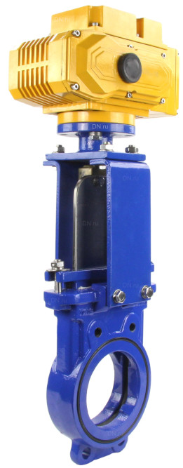 Задвижка шиберная ножевая GVKN1331N-2W-Fb-ISO Ду125 Ру10 межфланцевая, с невыдвижным шпинделем, корпус - чугун GGG-40, уплотнение - NBR, с электроприводом MT-N-010EM-О1-380AC-У1 380В в Омске