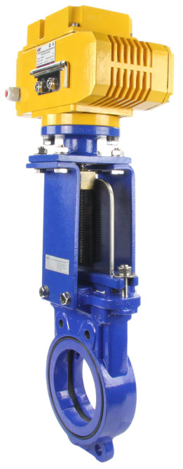 Задвижка шиберная ножевая GVKN1331N-2W-Fb-ISO Ду125 Ру10 межфланцевая, с невыдвижным шпинделем, корпус - чугун GGG-40, уплотнение - NBR, с электроприводом MT-N-010EM-О1-380AC-У1 380В в Омске