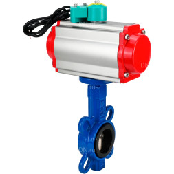 Затвор дисковый поворотный WBV1413E-2W-Fb-H Ду125 Ру16 корпус - чугун GGG50, диск - чугун GGG40, уплотнение - EPDM, с пневмоприводом PA-DA-105, пневмораспределителем 4M310-08 AC220V и магнитным переключателем ALS200D