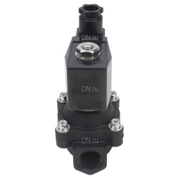Клапан электромагнитный VS541-ET-NC-24VAC 1/2″ Ду15 Ру6 соленоидный двухходовой, резьбовой, корпус - полиамид PA66, уплотнение - EPDM, нормально-закрытый, прямого действия, катушка - 24В AC
