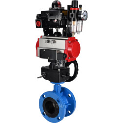 Затвор дисковый поворотный WBV1313E-2W-F-H Ду150 Ру16 фланцевый, корпус - чугун GGG40, диск - чугун GGG40, EPDM, с пневмоприводом PA-DA-130, пневмораспределителем 4M310-08 AC220V, БКВ APL-410N EX, ручным дублером MON1-250-T26-ISO и БПВ AFC2000