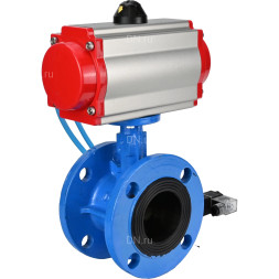 Затвор дисковый поворотный WBV1313E-2W-F-H Ду65 Ру16 фланцевый, корпус - чугун GGG40, диск - чугун GGG40, уплотнение - EPDM, с пневмоприводом PA-DA-105 и пневмораспределителем 4V320-10 AC220V