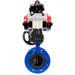 Затвор дисковый поворотный WBV1331E-2W-F-H Ду50 Ру16, корпус - чугун GGG40, диск - нерж. сталь 304, уплотнение - EPDM, с пневмоприводом PA-DA-105, пневмораспределителем 4M320-08 AC220V, ручным дублером MON3-700-T38-ISO и БКВ APL-410N EX