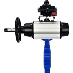 Затвор дисковый поворотный WBV1631E-2W-Fb-H Ду125 Ру16 LUG корпус - чугун QT450, диск - нержавеющая сталь 304, уплотнение - EPDM, с пневмоприводом PA-DA-105-1 и БКВ APL-410N EX