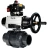 Кран шаровой BV4242E-FP-GRM-ISO Дн32 Ру10 полнопроходной, корпус - НПВХ, шар - НПВХ, уплотнение - EPDM, с пневмоприводом PA-DA-105-1, пневмораспределителем 4M310-08 AC220V и БКВ APL-410N EX в Омске