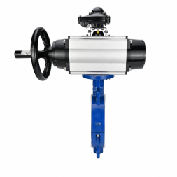 Затвор дисковый поворотный WBV3434Pf-2W-Fb-R Ду200 Ру16, корпус - углеродистая сталь WCB, диск - углеродистая сталь WCB, футерованный PTFE, уплотнение - PTFE, с пневмоприводом PA-DA-105-1, пневмораспределителем 4M310-08 AC220V и БКВ APL-210N