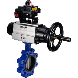 Затвор дисковый поворотный WBV1631E-2W-Fb-H Ду150 Ру16 LUG корпус - чугун QT450, диск - нержавеющая сталь 304, уплотнение - EPDM, с пневмоприводом PA-DA-105-1 и БКВ APL-410N EX