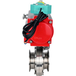 Затвор дисковый поворотный кламповый WBV3131E-2W-C-H Ду65 Ру10 корпус - пищевая нержавеющая сталь 304, уплотнение - EPDM, с пневмоприводом PA-DA-052 и магнитным переключателем ALS200D