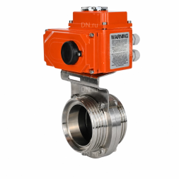 Затвор дисковый поворотный WBV3131E-2W-T-H Ду15 Ру10 резьбовой, корпус - пищевая нержавеющая сталь 304, уплотнение - EPDM, с электроприводом QT-N-003EM-O1-24VDC-У1 HARK