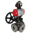 Кран шаровой BV3232P(4pc)-FP-3WL-F Ду100 Ру16 полнопроходной трехходовой, фланцевый, корпус - нержавеющая сталь SS316, с пневмоприводом PA-DA-105 двойного действия, БКВ APL-510N EX и ручным дублером MON3-700-T38-ISO в Омске