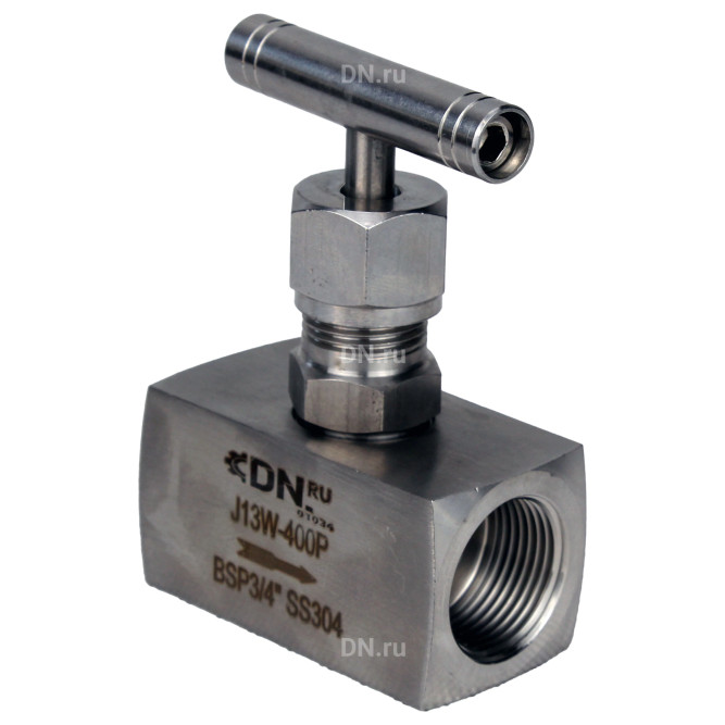 Клапан игольчатый VN3131M-T-Ht 3/8″ Ду10 Ру400 резьбовой, корпус - нержавеющая сталь 304, уплотнение - металл, с Т-образной рукояткой в Омске