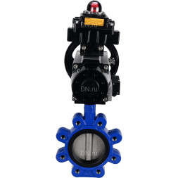 Затвор дисковый поворотный WBV1631N-2W-Fb-H Ду125 Ру16 LUG корпус - чугун QT450, диск - нержавеющая сталь 304, уплотнение - NBR, с пневмоприводом PA-DA-105-1, пневмораспределителем 4M310-08 DC24V и БКВ APL-410N EX