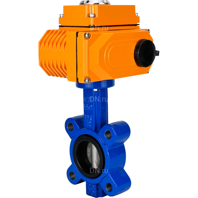 Затвор дисковый поворотный WBV1616E-2W-Fb-H Ду150 Ру16 LUG межфланцевый, корпус - чугун QT450, диск - чугун QT450, уплотнение - EPDM, с 1/4-оборотным электроприводом QT-N-020EM-O1-220VAC-У1 220В HARK в Омске