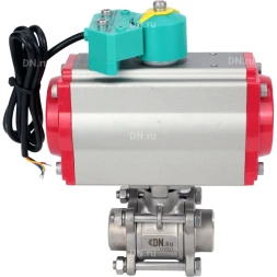 Кран шаровой BV3232P(3pc)-FP-W-ISO-H Ду20 Ру63 полнопроходной, корпус - нержавеющая сталь 316, уплотнение - PTFE, под приварку, с пневмоприводом PA-DA-052 и магнитным переключателем ALS200D