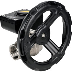 Кран шаровой BV3232P(2pc)-FP-T-ISO-H 2 1/2″ Ду65 Ру40 полнопроходной двухходовой, нержавеющая сталь SS316, внутренняя резьба, уплотнение - PTFE, с редуктором HAM RQN-Z