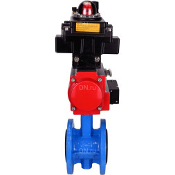 Затвор дисковый поворотный WBV1313E-2W-F-H Ду125 Ру16 фланцевый, корпус - чугун GGG40, диск - чугун GGG40, EPDM, с пневмоприводом PA-DA-130, пневмораспределителем 4M310-08 DC24V, БКВ APL-410N EX и БПВ AFC2000