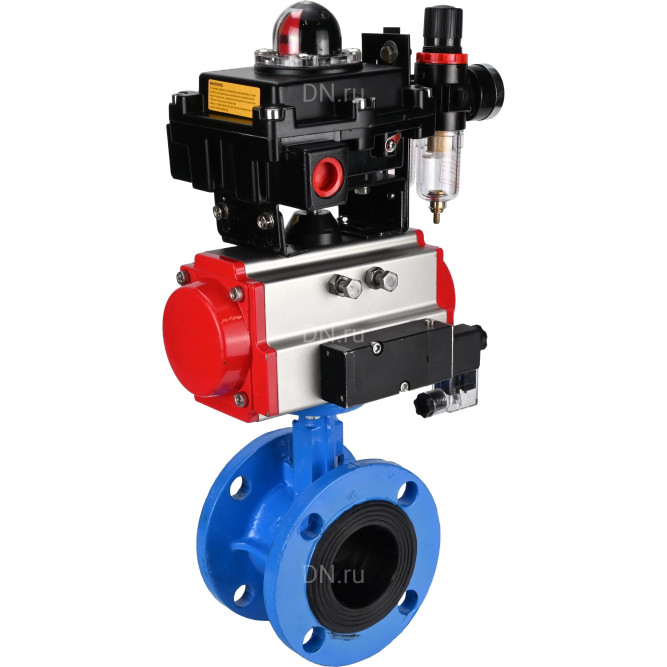 Затвор дисковый поворотный WBV1313E-2W-F-H Ду125 Ру16 фланцевый, корпус - чугун GGG40, диск - чугун GGG40, EPDM, с пневмоприводом PA-DA-130, пневмораспределителем 4M310-08 DC24V, БКВ APL-410N EX и БПВ AFC2000 в Омске