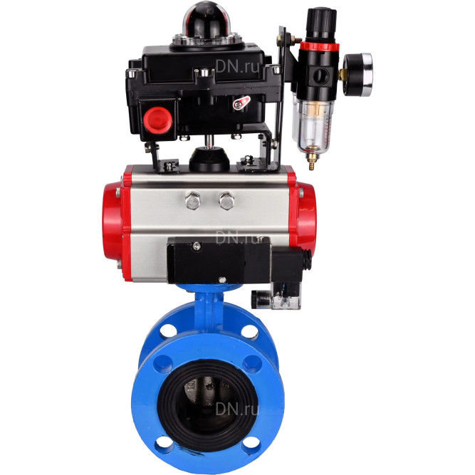Затвор дисковый поворотный WBV1313E-2W-F-H Ду125 Ру16 фланцевый, корпус - чугун GGG40, диск - чугун GGG40, EPDM, с пневмоприводом PA-DA-130, пневмораспределителем 4M310-08 DC24V, БКВ APL-410N EX и БПВ AFC2000 в Омске