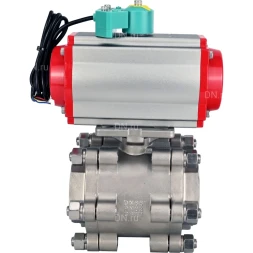 Кран шаровой BV3232P(3pc)-FP-SW-ISO-H Ду100 Ру63 полнопроходной, корпус - нержавеющая сталь SS316, под приварку, с пневмоприводом PA-DA-105, магнитным переключателем ALS200D