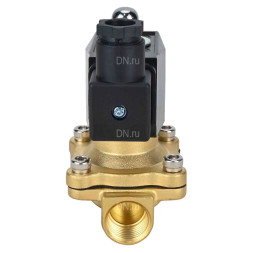 Клапан электромагнитный VS300-NT-NC-24VAC 1 1/2″ Ду40 Ру10 прямого действия двухходовой, корпус - латунь, присоединение - внутренняя резьба, уплотнение - NBR, нормально-закрытый, катушка - 24 В AC