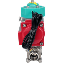 Кран шаровой BV3232P(3pc)-FP-W-ISO-H Ду32 Ру63 полнопроходной, корпус - нержавеющая сталь 316, уплотнение - PTFE, под приварку, с пневмоприводом PA-DA-065 и магнитным переключателем ALS200D