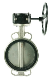 Затвор дисковый поворотный WBV3232N-2W-Fb-H Ду125 Ру16, корпус - нержавеющая сталь 316L, диск - нержавеющая сталь 316L, уплотнение - NBR, с редуктором HAM RQN2-300Z-T37