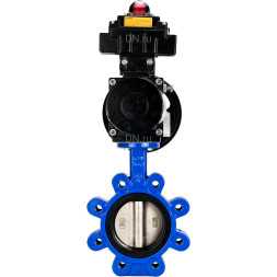 Затвор дисковый поворотный WBV1616E-2W-Fb-H Ду150 Ру16 LUG корпус - чугун QT450, диск - чугун QT450, уплотнение - EPDM, с пневмоприводом PA-DA-105-1 и БКВ APL-410N EX