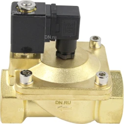 Клапан электромагнитный VS400-ET-NC-220VAC 1 1/2″ Ду40 Ру16, соленоидный двухходовой, корпус - латунь, уплотнение - EPDM, резьбовой, нормально-закрытый, пилотный, катушка - 220В