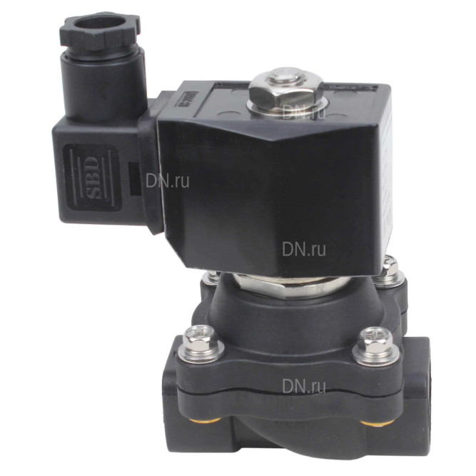 Клапан электромагнитный VS541-NT-NC-24VAC 1/2″ Ду15 Ру6 соленоидный двухходовой, резьбовой, корпус - полиамид PA66, уплотнение - NBR, нормально-закрытый, прямого действия, катушка - 24В AC в Омске