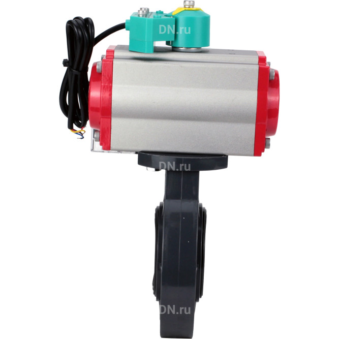 Затвор дисковый поворотный WBV4242E-2W-Fb-ISO Дн150 Ру10 межфланцевый, корпус - НПВХ, диск - НПВХ, уплотнение - EPDM, с пневмоприводом PA-SA-105, пневмораспределителем 4M310-08 DC24V и магнитным переключателем ALS200D в Омске