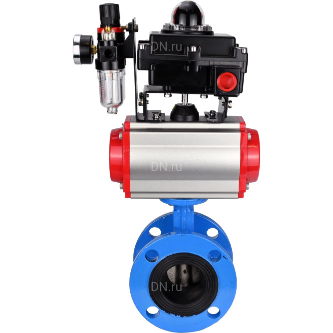 Затвор дисковый поворотный WBV1313E-2W-F-H Ду200 Ру16 фланцевый, корпус - чугун GGG40, диск - чугун GGG40, EPDM, с пневмоприводом PA-DA-140, пневмораспределителем 4M310-08 DC24V, БКВ APL-410N EX и БПВ AFC2000 в Омске
