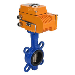 Затвор дисковый поворотный WBV1432N-2W-Fb-H Ду100 Ру16, корпус - чугун GGG50, диск - нержавеющая сталь 316L, уплотнение - NBR, с электроприводом QT-N-008EM-1-24VAC-У1