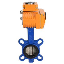 Затвор дисковый поворотный WBV1432N-2W-Fb-H Ду100 Ру16, корпус - чугун GGG50, диск - нержавеющая сталь 316L, уплотнение - NBR, с электроприводом QT-N-008EM-1-24VAC-У1