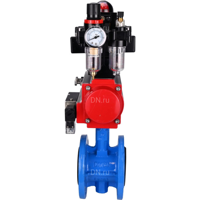 Затвор дисковый поворотный WBV1313E-2W-F-H Ду50 Ру16 фланцевый, корпус - чугун GGG40, диск - чугун GGG40, EPDM, с пневмоприводом PA-DA-105, пневмораспределителем 4M310-08 DC24V, БКВ APL-410N EX и БПВ AFC2000 в Омске