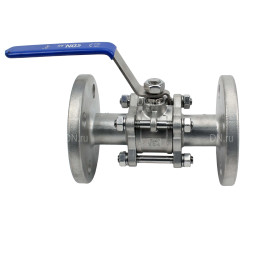 Кран шаровой BV3131P(3pc)-FP-F-H Ду20 Ру40, полнопроходной, трехсоставной, сталь 304, уплотнение - PTFE, фланцевый с рукояткой