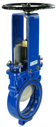 Задвижка шиберная GVKN1331N-2W-Fb-S Ду200 Ру10 двусторонняя, межфланцевая, шпиндель - невыдвижной, корпус - чугун GGG40, шибер - нержавеющая сталь 304, уплотнение - NBR, управление - штурвал, NxM - 12x20