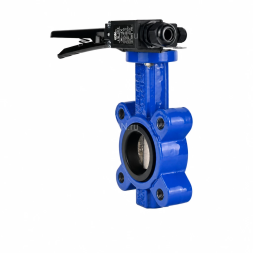 Затвор дисковый поворотный WBV1616E-2W-Fb-H Ду50 Ру16 LUG межфланцевый, корпус - чугун QT450, диск - чугун QT450, уплотнение - EPDM, с рукояткой и двумя концевыми датчиками LS-103 250В