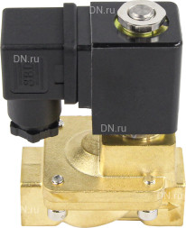 Клапан электромагнитный VS400-NT-NC-220VAC 3/8″ Ду10 Ру16, соленоидный двухходовой, корпус - латунь, уплотнение - NBR, резьбовой, нормально-закрытый, пилотный, катушка - 220В