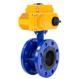 Затвор дисковый поворотный WBV1313E-2W-F-H Ду150 Ру16 фланцевый, корпус - чугун GGG40, диск - чугун GGG40, уплотнение - EPDM, с четвертьоборотным электроприводом QT-N-030EM-B1-220VAC-У1 DAR (0-10В)