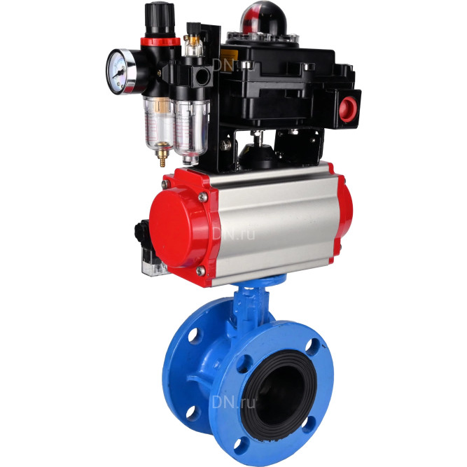 Затвор дисковый поворотный WBV1313E-2W-F-H Ду65 Ру16 фланцевый, корпус - чугун GGG40, диск - чугун GGG40, EPDM, с пневмоприводом PA-DA-105, пневмораспределителем 4M310-08 DC24V, БКВ APL-410N EX и БПВ AFC2000 в Омске