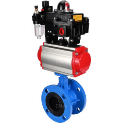 Затвор дисковый поворотный WBV1313E-2W-F-H Ду65 Ру16 фланцевый, корпус - чугун GGG40, диск - чугун GGG40, EPDM, с пневмоприводом PA-DA-105, пневмораспределителем 4M310-08 DC24V, БКВ APL-410N EX и БПВ AFC2000