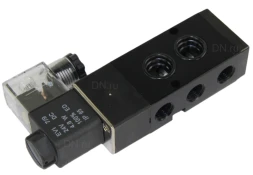 Пневмораспределитель 4M310-08 DC24V 1/4″ моностабильный, пятиканальный, для четвертьоборотных пневмоприводов (на корпус)