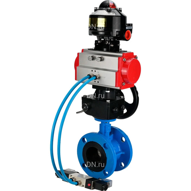 Затвор дисковый поворотный WBV1313E-2W-F-H Ду50 Ру16, корпус - чугун GGG40, диск - чугун GGG40, уплотнение - EPDM, с пневмоприводом PA-DA-105, пневмораспределителем 4M320-10 AC220V, ручным дублером MON1-250-T26-ISO и БКВ APL-510N EX в Омске