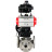 Кран шаровой BV3232P(4pc)-FP-3WL-F Ду80 Ру16 полнопроходной трехходовой, фланцевый, корпус - нержавеющая сталь SS316, с пневмоприводом PA-DA-105 двойного действия, БКВ APL-410N EX и ручным дублером MON3-700-T38-ISO в Омске