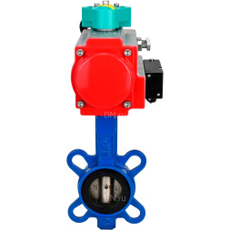 Затвор дисковый поворотный WBV1413E-2W-Fb-H Ду40 Ру16 корпус - чугун GGG50, диск - чугун GGG40, уплотнение - EPDM, 9х9, F05, с пневмоприводом PA-DA-052, пневмораспределителем 4M310-08 DC24V и магнитным переключателем ALS200D