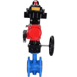 Затвор дисковый поворотный WBV1313E-2W-F-H Ду50 Ру16 фланцевый, корпус - чугун GGG40, диск - чугун GGG40, EPDM, с пневмоприводом PA-DA-105, пневмораспределителем 4M310-08 AC220V, БКВ APL-410N EX и ручным дублером MON1-250-T26-ISO