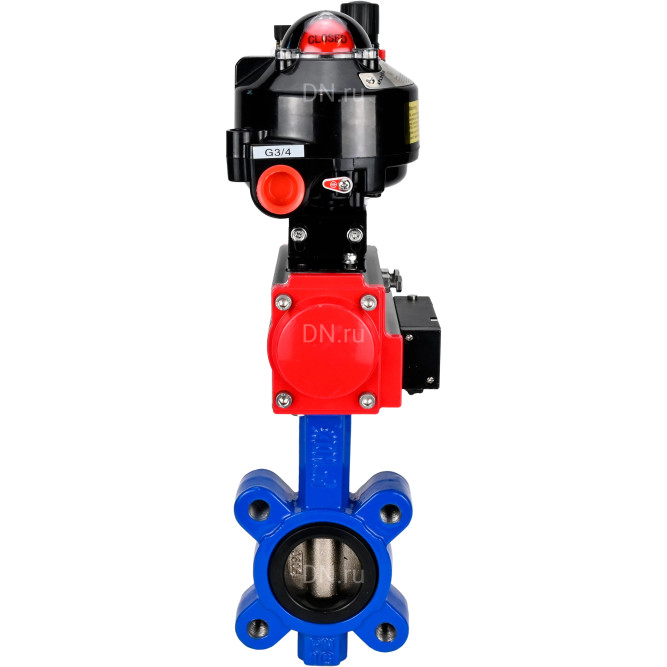 Затвор дисковый поворотный WBV1616N-2W-Fb-H Ду50 Ру16 LUG корпус - чугун QT450, диск - чугун QT450, уплотнение - NBR, с пневмоприводом PA-DA-065, пневмораспределителем 4M310-08 DC24V, БКВ APL-510N EX и БПВ AFC2000 в Омске