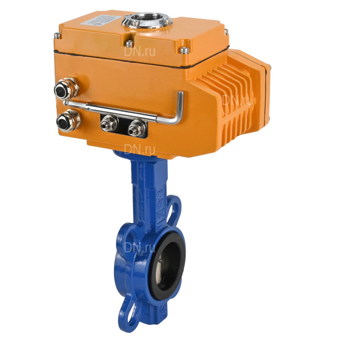 Затвор дисковый поворотный WBV1432N-2W-Fb-H Ду300 Ру16, корпус - чугун GGG50, диск - нержавеющая сталь 316L, уплотнение - NBR, с электроприводом QT-N-060EM-1-24VAC-У1 в Омске