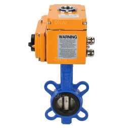 Затвор дисковый поворотный WBV1432N-2W-Fb-H Ду300 Ру16, корпус - чугун GGG50, диск - нержавеющая сталь 316L, уплотнение - NBR, с электроприводом QT-N-060EM-1-24VAC-У1